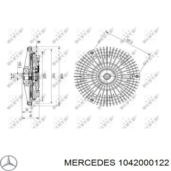 1042000122 Mercedes вискомуфта (вязкостная муфта вентилятора охлаждения)