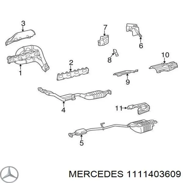 1111403609 Mercedes tubo coletor de escape