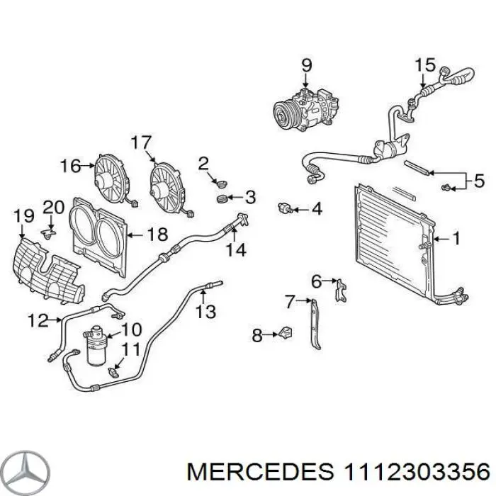  Шланг кондиционера, от испарителя к компрессору Mercedes C 