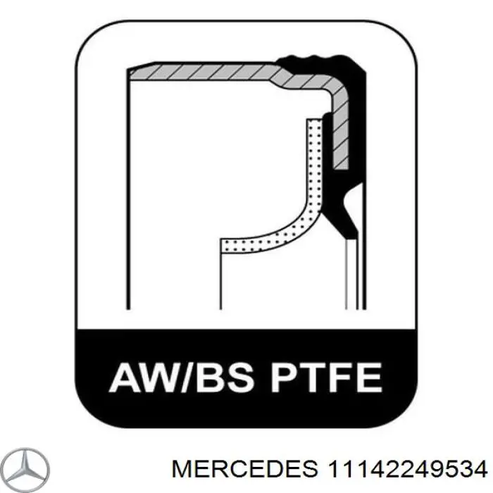 Сальник коленвала двигателя передний 11142249534 Mercedes