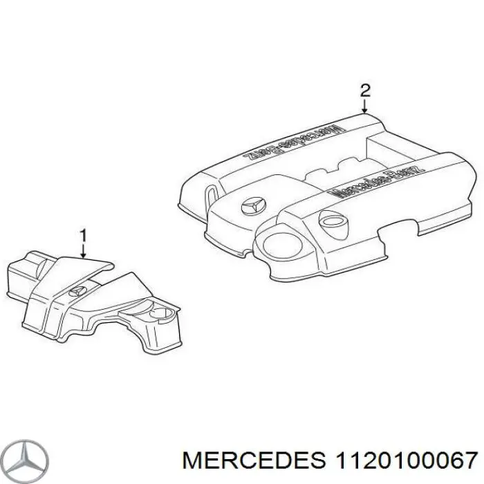 1120100067 Mercedes tampa de motor decorativa
