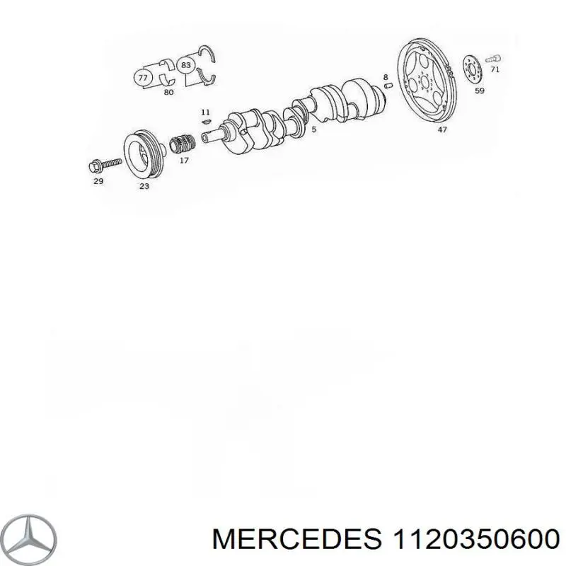 Шкив коленвала (демпфер) Mercedes 1120350600 цена, от 61.09 USD