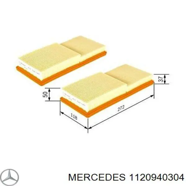 1120940304 Mercedes Воздушный фильтр двигателя