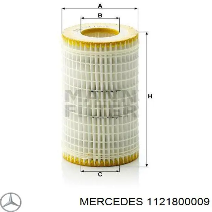 1121800009 Mercedes масляный фильтр