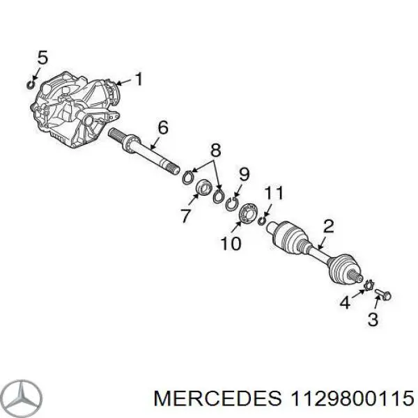 Подвесной подшипник передней полуоси Mercedes 1129800115
