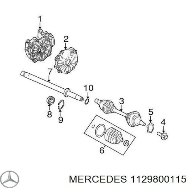 1129800115 Mercedes Подвесной подшипник передней полуоси