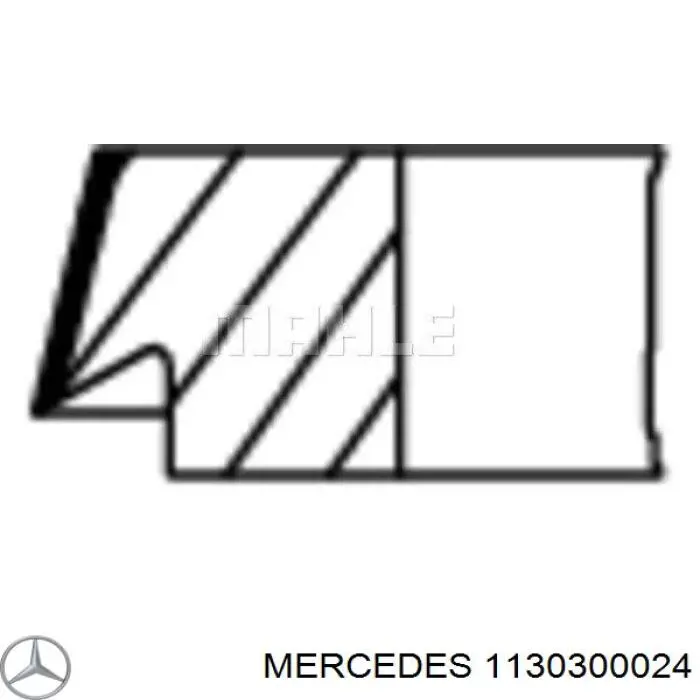 1130300024 Mercedes кольца поршневые на 1 цилиндр, std.