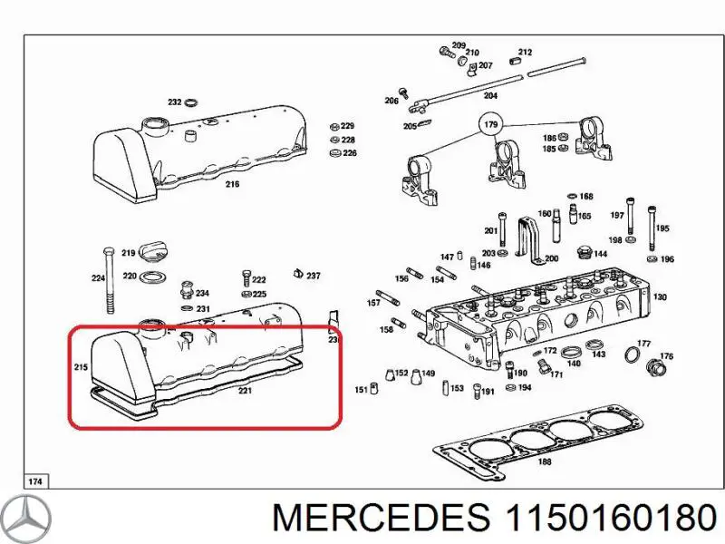 1150160180 Mercedes комплект прокладок двигателя верхний