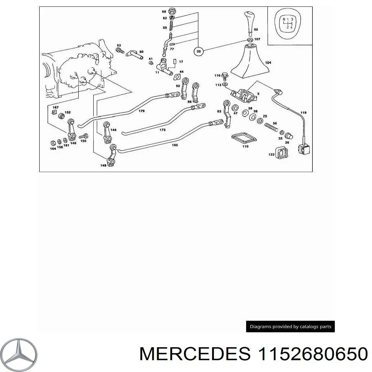 Втулка механизма переключения передач (кулисы) 1152680650 Mercedes