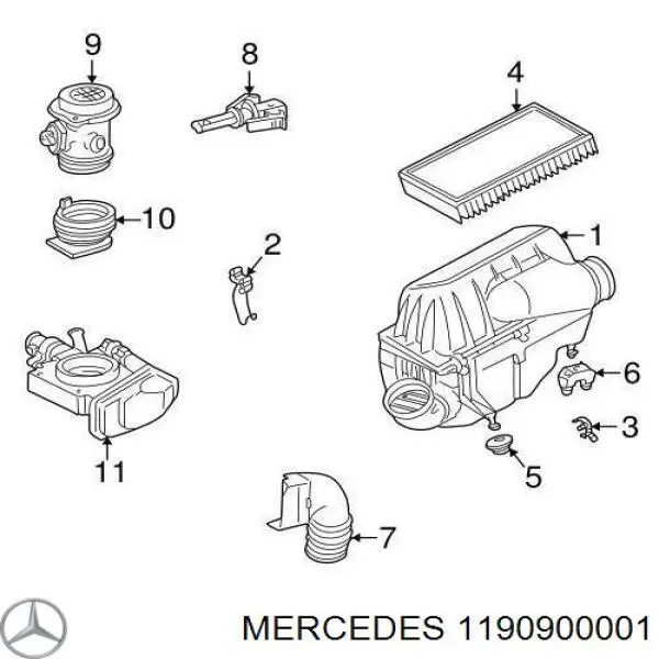 1190900001 Mercedes корпус воздушного фильтра