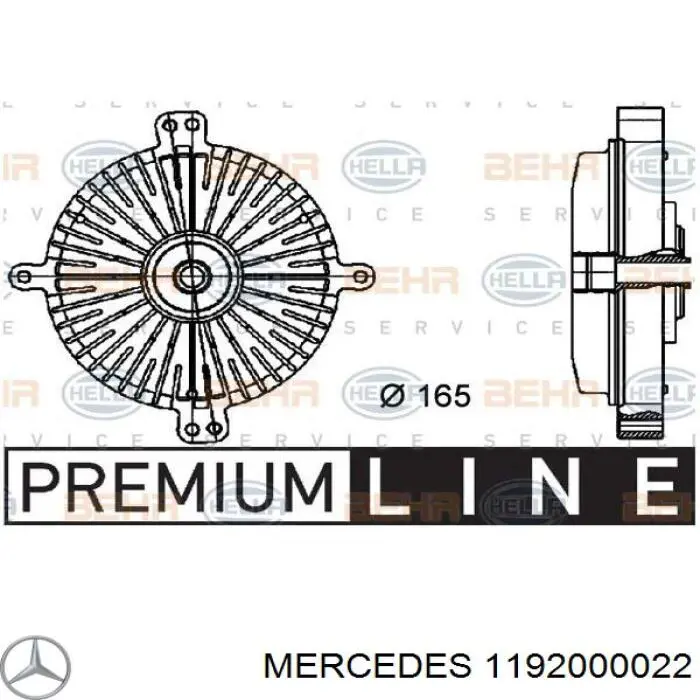 Купить 1192000022 Mercedes Муфта вентилятора охлаждения