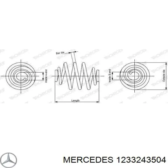 A1233243504 Mercedes пружина задняя