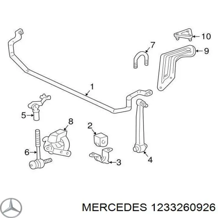 Хомут крепления втулки стабилизатора, заднего на Mercedes E (C123)