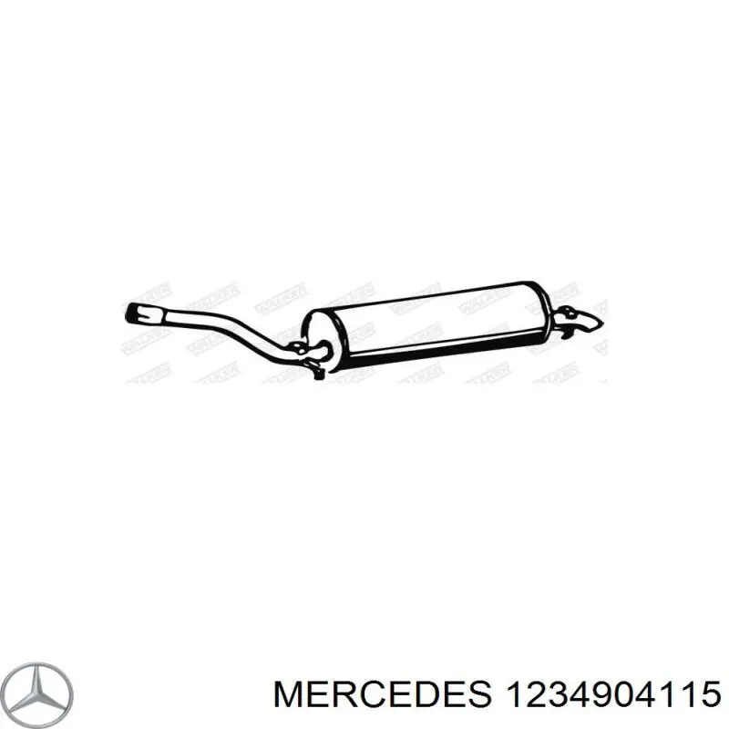 1234904115 Mercedes глушитель, задняя часть