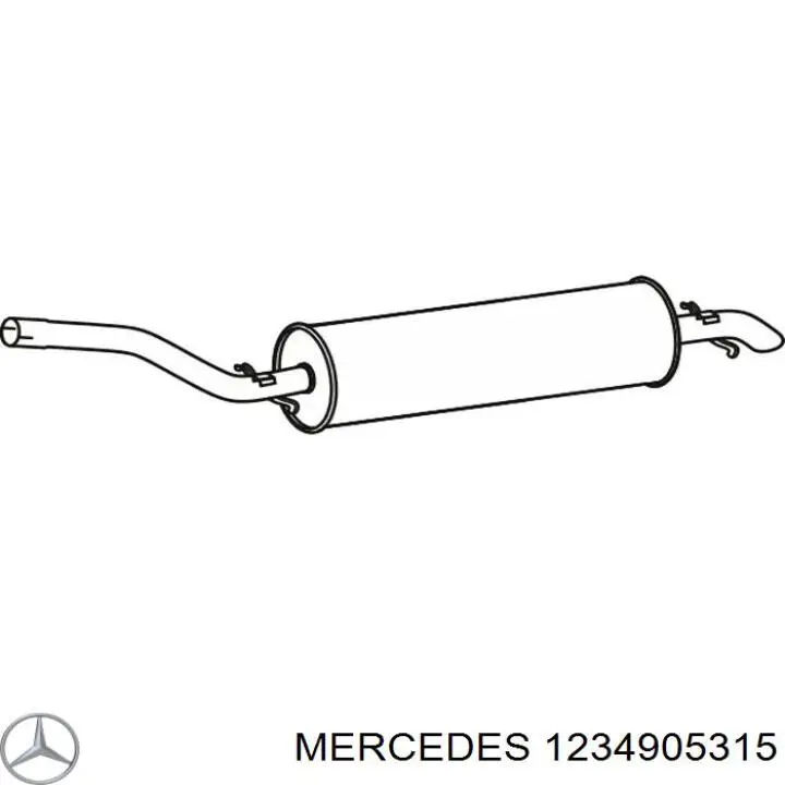 Глушитель задний 1234905315 Mercedes