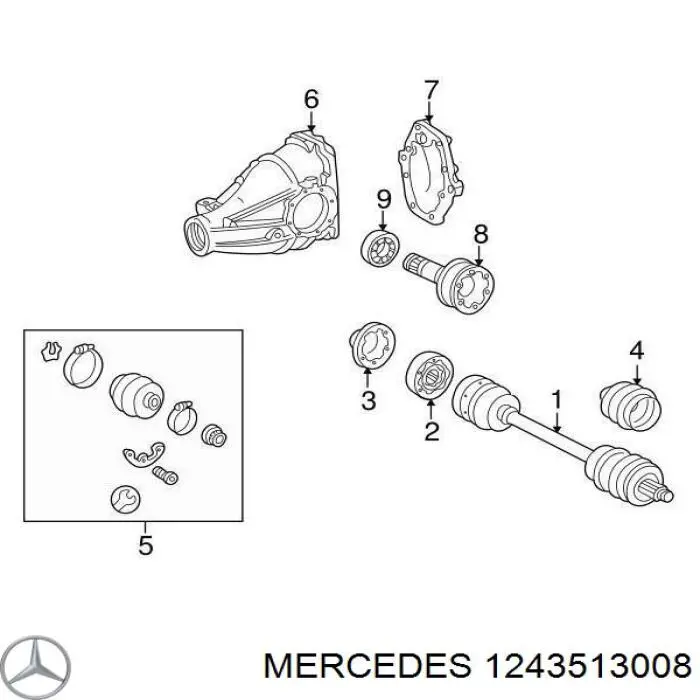1243513008 Mercedes tampa de redutor traseiro