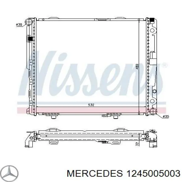 Радиатор 1245005003 Mercedes