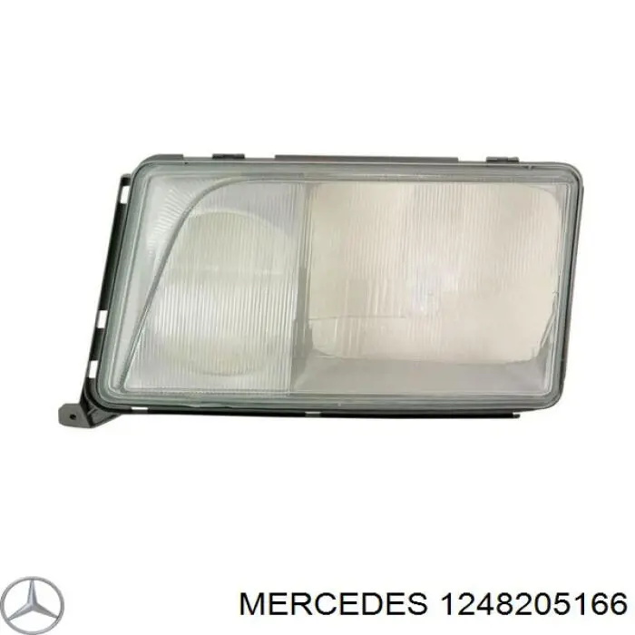 1248205166 Mercedes стекло фары левой