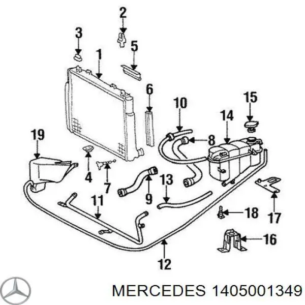 Бачок системы охлаждения 1405001349 Mercedes