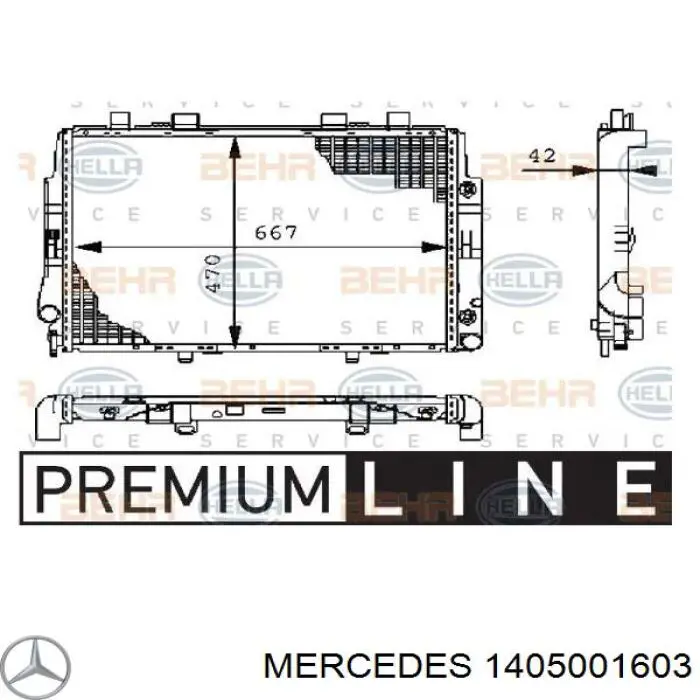 Радиатор 1405001603 Mercedes