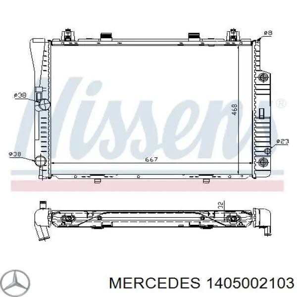 1405002103 Mercedes радиатор