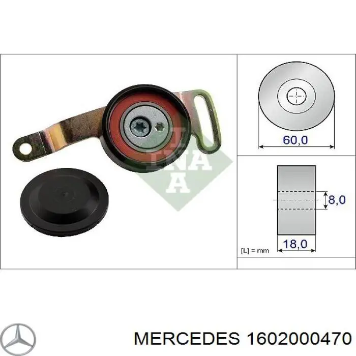 1602000470 Mercedes натяжной ролик