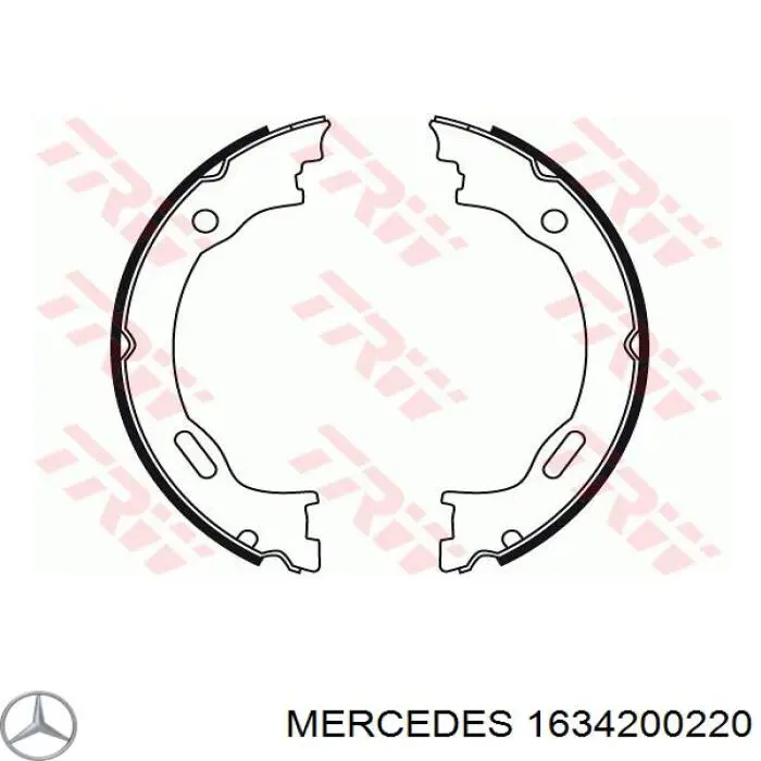 Купить 1634200220 Mercedes Колодки ручника/стояночного тормоза