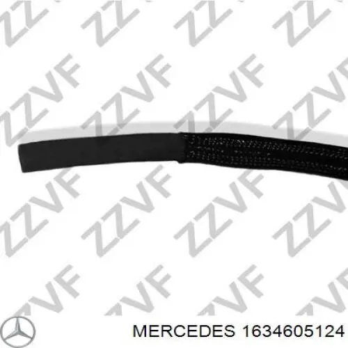 1634605124 Mercedes mangueira da direção hidrâulica assistida de pressão baixa, desde a cremalheira (do mecanismo até o radiador)