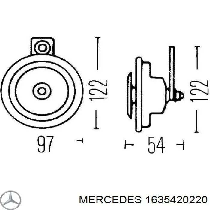 Клаксон на Mercedes ML/GLE (W163)