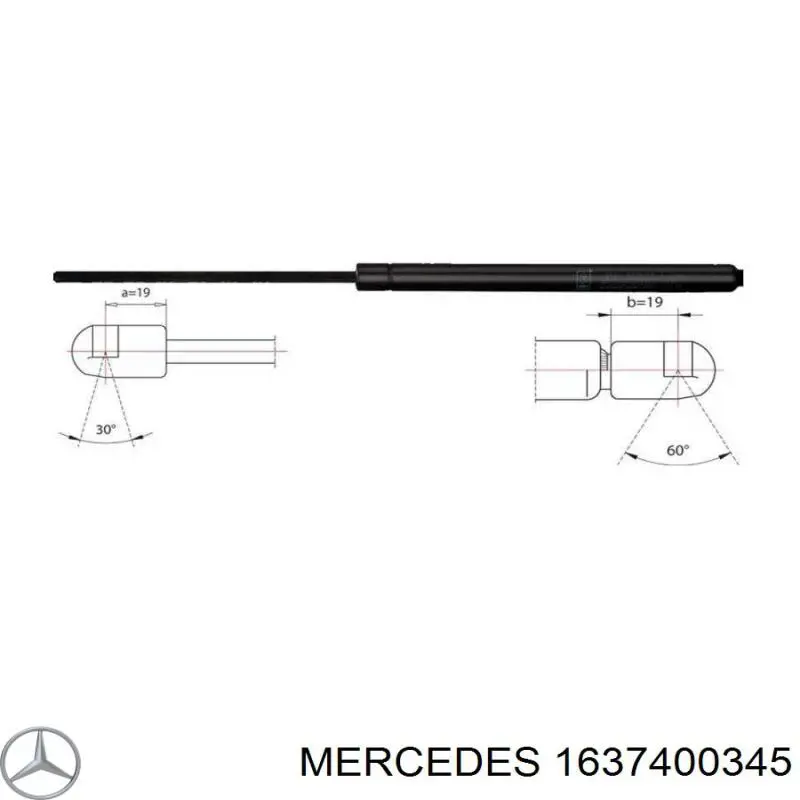 Купить 1637400345 Mercedes Амортизатор двери багажника