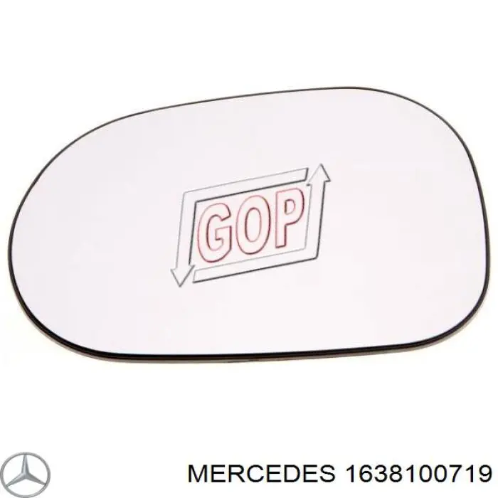 1638100719 Mercedes elemento espelhado do espelho de retrovisão esquerdo