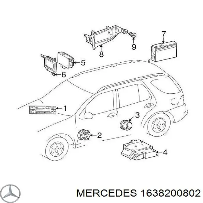 Купить A1638200802 Mercedes Динамик задней двери