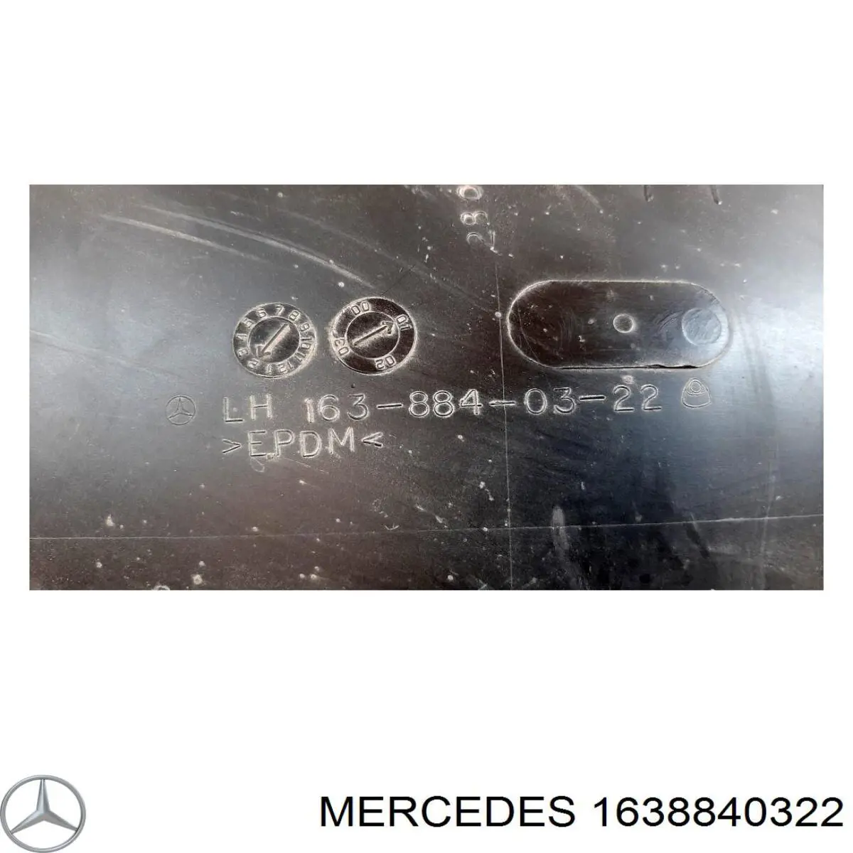 1638840322 Mercedes guarda-barras do pára-lama traseiro esquerdo