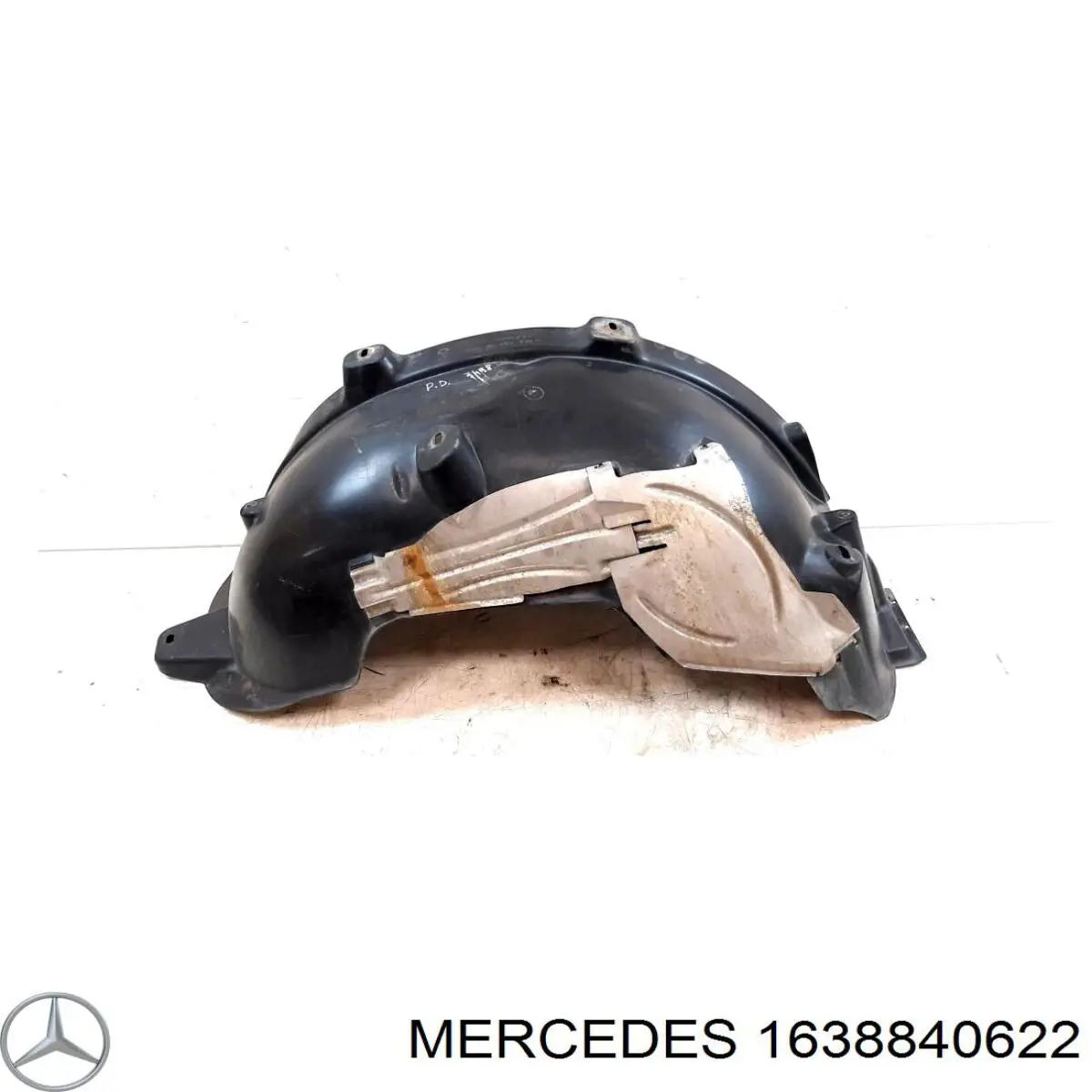 1638840622 Mercedes guarda-barras direito do pára-lama dianteiro