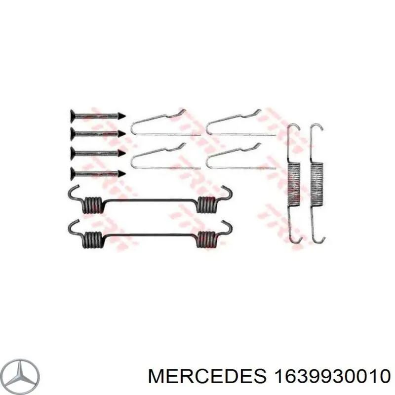 Монтажный комплект задних барабанных колодок 1639930010 Mercedes