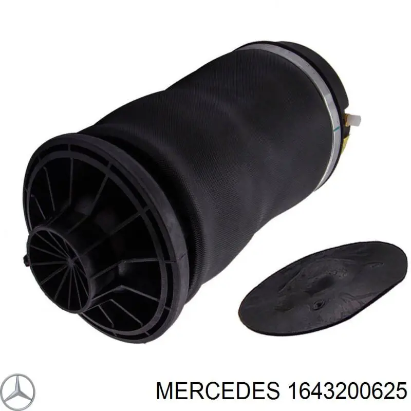 1643200625 Mercedes coxim pneumático (suspensão de lâminas pneumática do eixo traseiro)