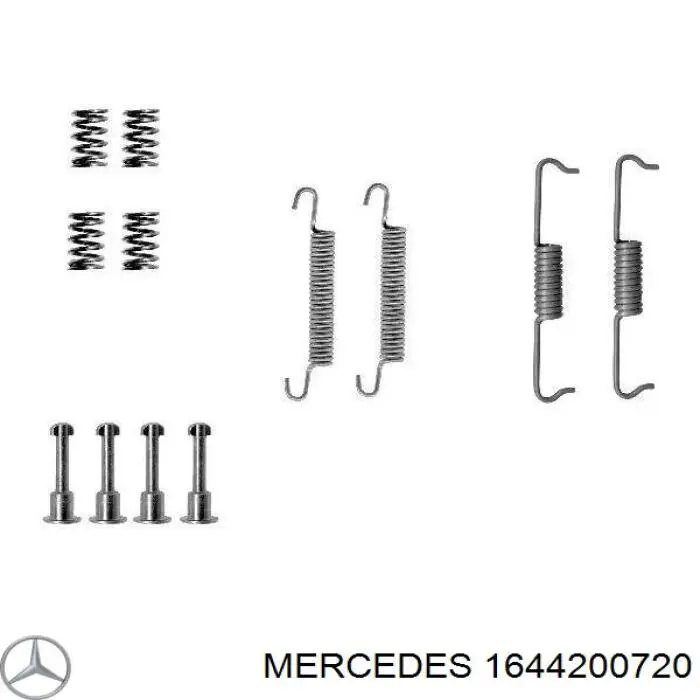 1644200720 Mercedes монтажный комплект задних барабанных колодок