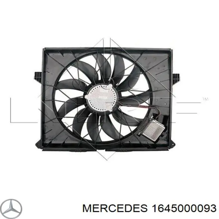 1645000093 Mercedes диффузор радиатора охлаждения, в сборе с мотором и крыльчаткой