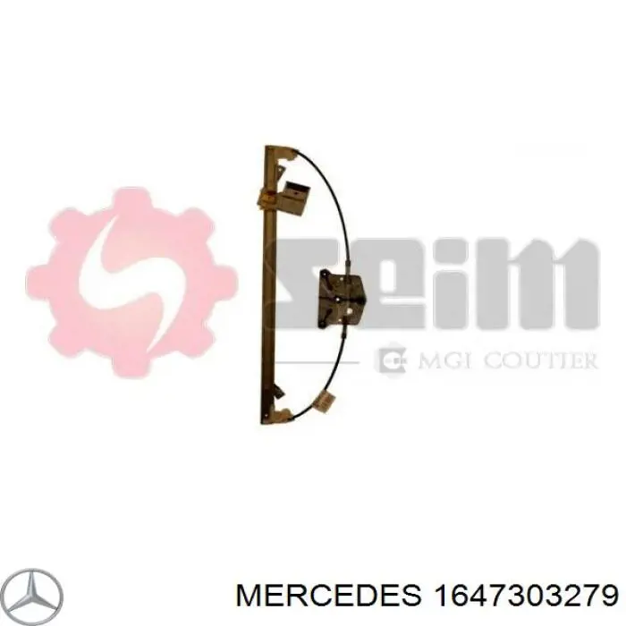 A1647300479 Mercedes mecanismo de acionamento de vidro da porta traseira direita