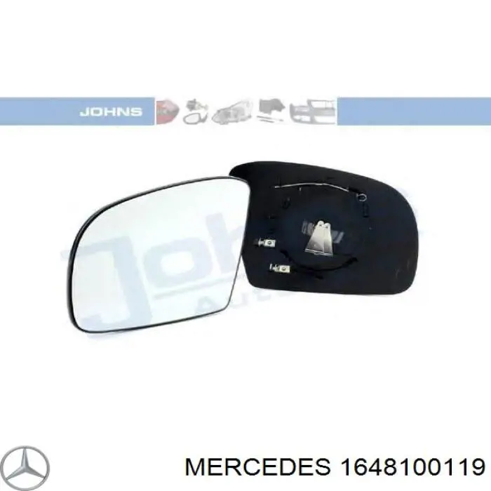 1648100119 Mercedes elemento espelhado do espelho de retrovisão esquerdo