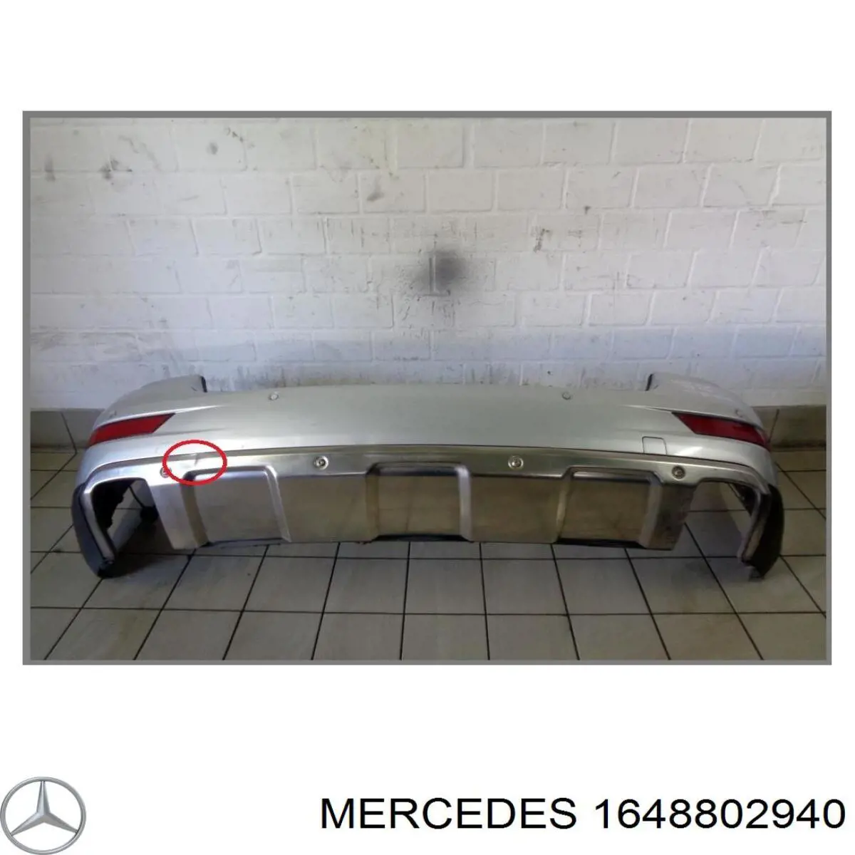 Купить 1648802940 Mercedes Верхняя часть заднего бампера