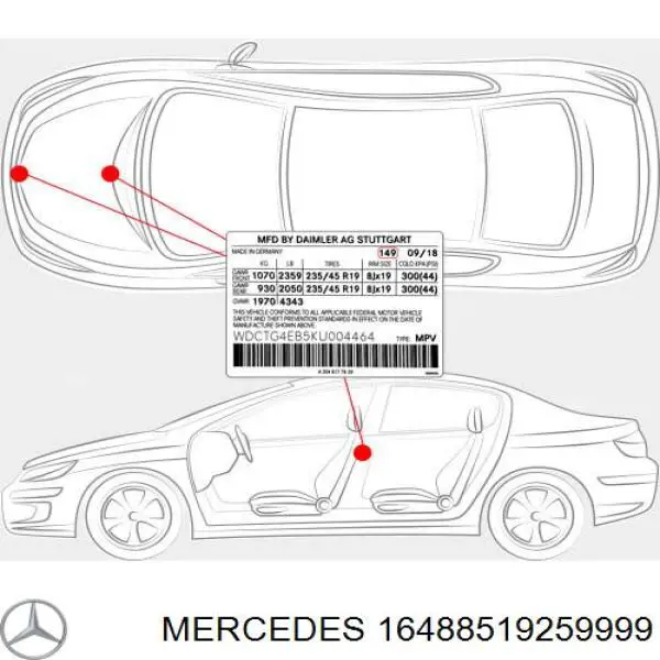 A16488519259999 Mercedes передний бампер