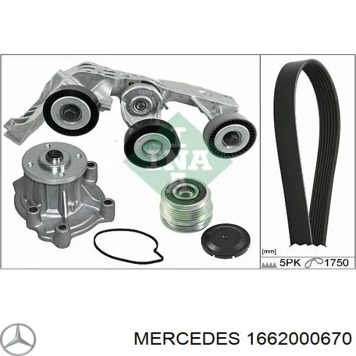 Купить 1662000670 Mercedes Натяжитель приводного ремня