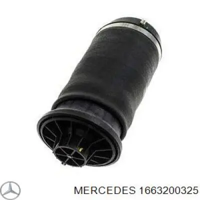 1663200325 Mercedes coxim pneumático (suspensão de lâminas pneumática do eixo traseiro)