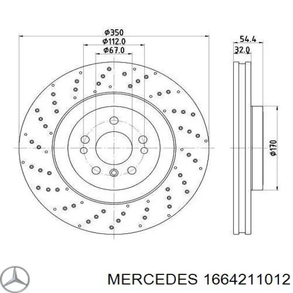 Тормоз дисковый передний Mercedes 1664211012 цена, от 120.35 USD