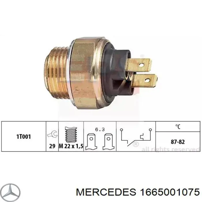 1665001075 Mercedes шланг (патрубок радиатора охлаждения верхний)