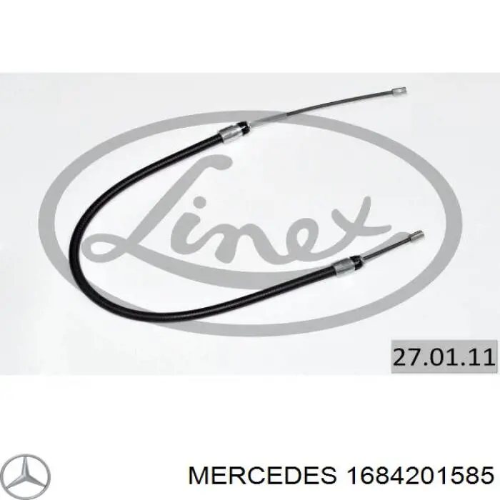 Купить 1684201585 Mercedes Задний правый трос ручника