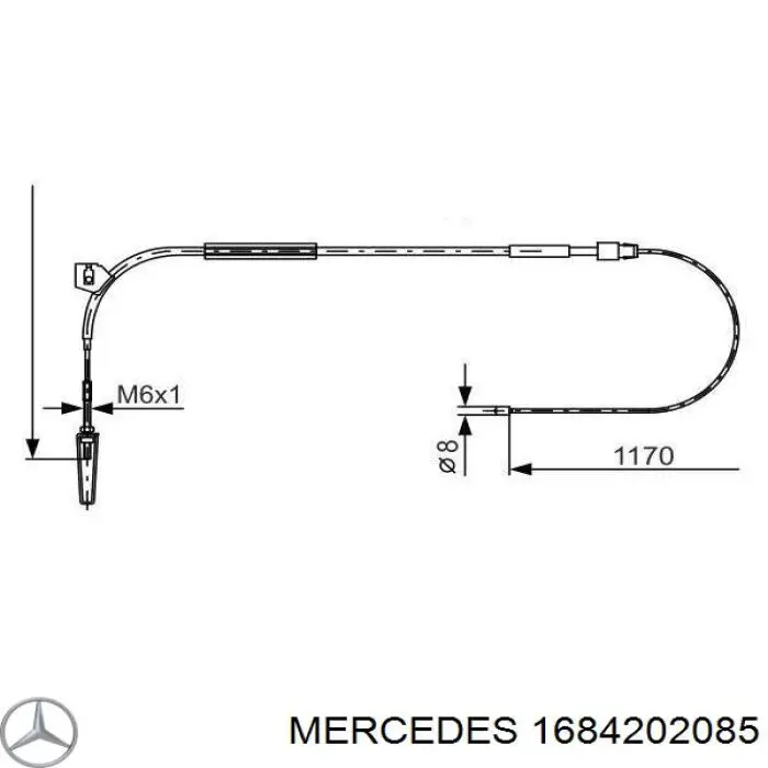 Передний трос ручника 1684202085 Mercedes