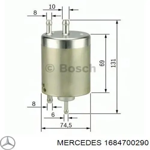 Adsorvedor dos vapores de combustível Mercedes A  W168