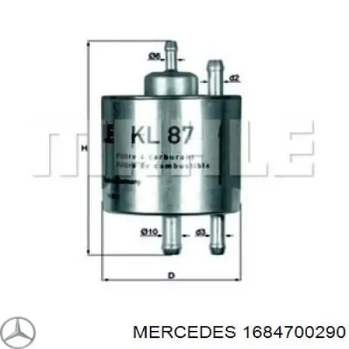  Adsorvedor dos vapores de combustível Mercedes A hatchback (W168) (1997 - 2004) 